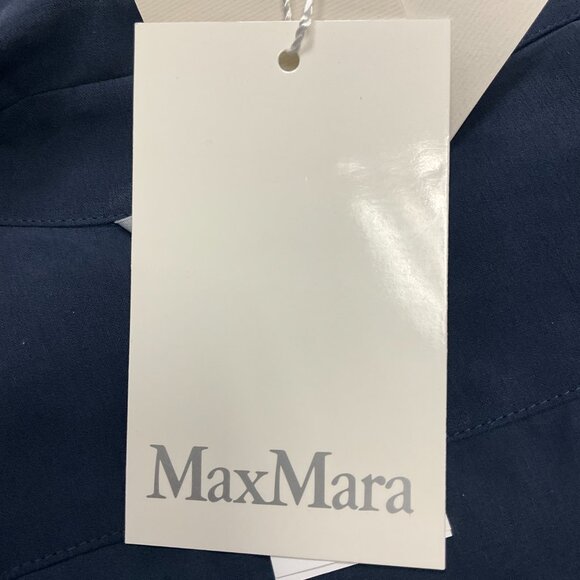 Max Mara Navy Blue James Silk Wrap Dress - Picture 6 of 6